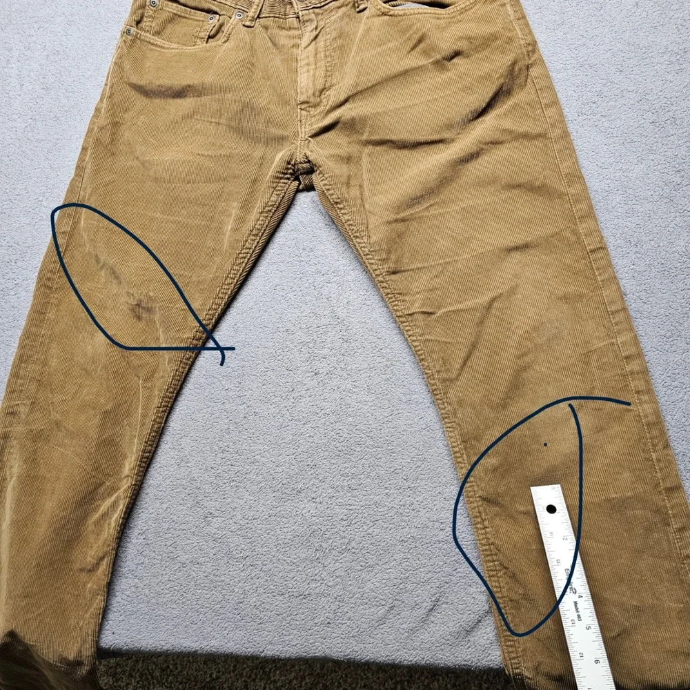 Banana Republic Mens 31x30 Corduroy‎ Pants Tan Pima Cotton Straight Leg 5-Pocket